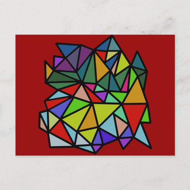 Postal colorful geometric triangles (Anverso)