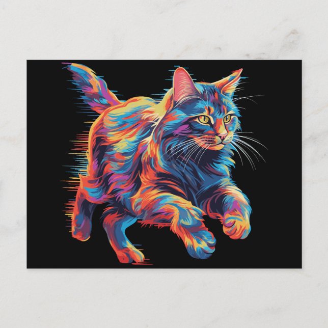 Postal Colorful Maine Coon (Anverso)