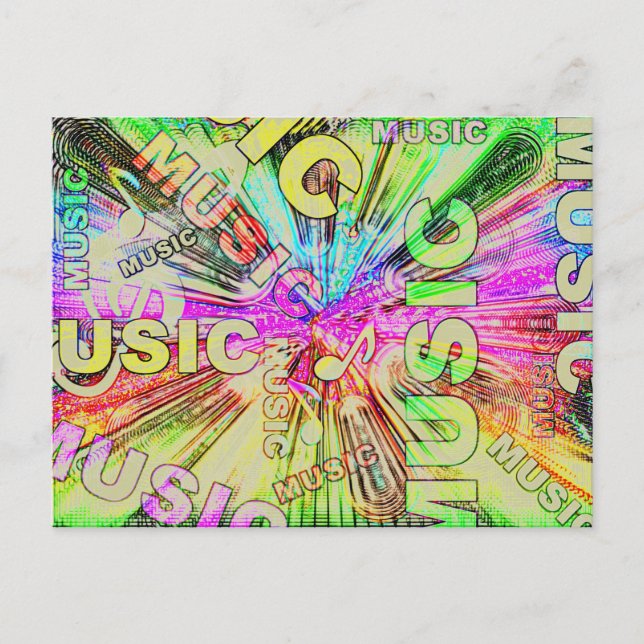 Postal Colorful Music Notes (Anverso)