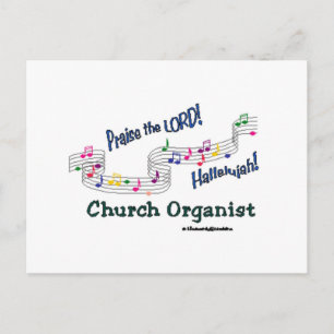 Postal Colorful Notes Organist