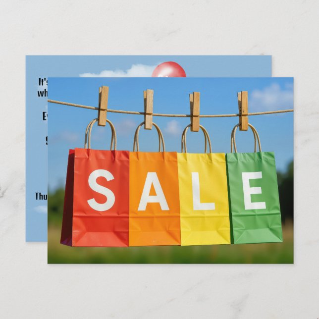 Postal Colorful Shopping Bags Sale On Line (Anverso / Reverso)