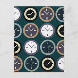 Postal Colorful Time Clock Pattern Watchmaker 
