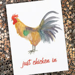 Postal Colorida acuarela de pollo<br><div class="desc">Disfruta de este gallinero caprichoso en esta graciosa carta. Siempre puede cambiar o agregar su propio texto. Avísame si quieres hacer algo personalizado. Si lo compras,  ¡gracias! Asegúrate de compartir una foto en Instagram de ella en acción y etiquetarme @shoshannahscribbles :)</div>