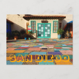 Postal Colorida artista Village San Diego Post Card