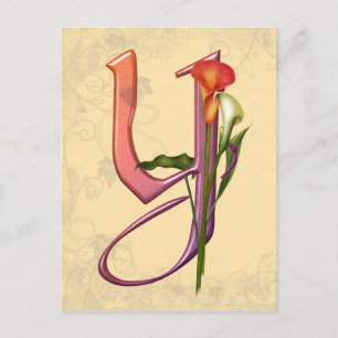 Postal Colorida Calla Inicial Y