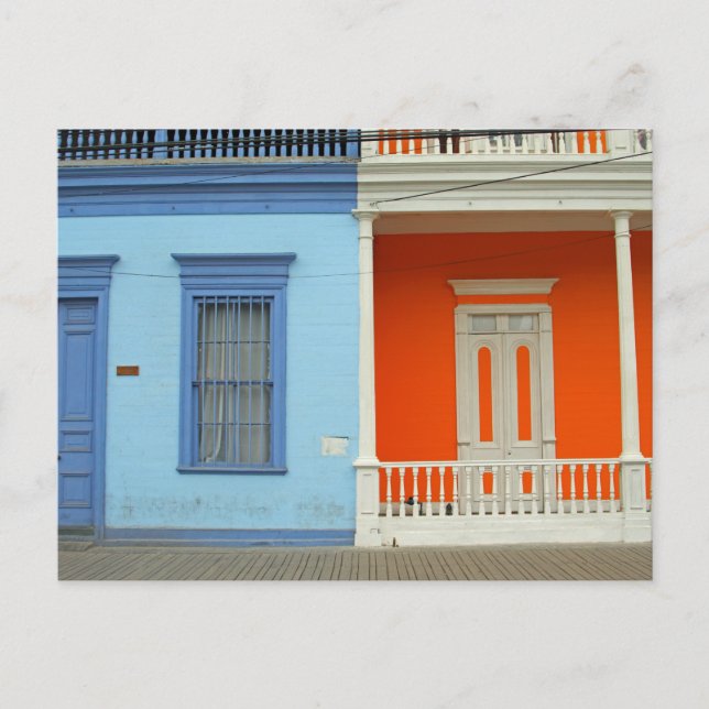 Postal Colorida calle Iquique (Anverso)