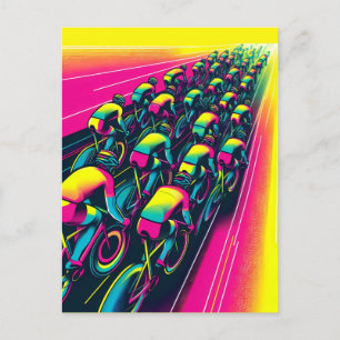 Postal Colorida carrera de ciclismo