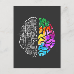 Postal Colorida ciencia de ingeniería cerebral