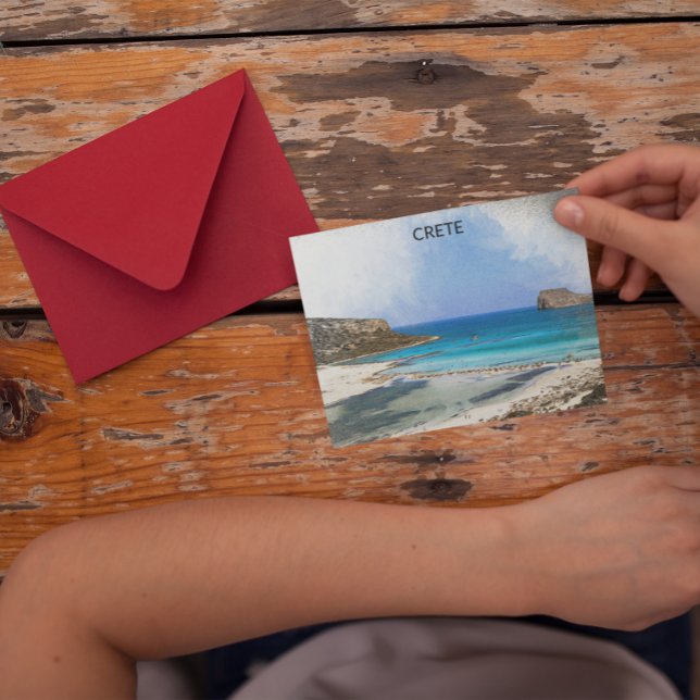 Postal Colorida creta vintage Grecia pintura (crete greece vintage travel postcard)