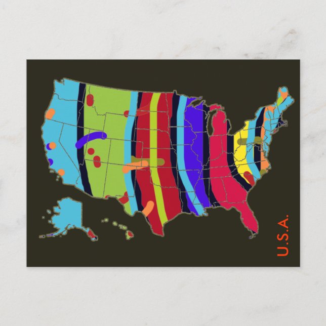 postal colorida de Estados Unidos (Anverso)