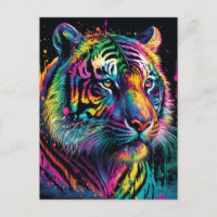 Postal colorida del tigre