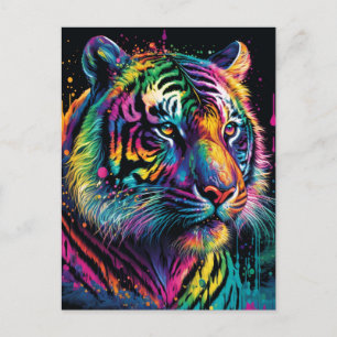 Postal colorida del tigre