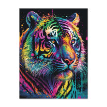 Postal colorida del tigre