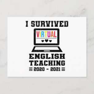 Postal Colorida escuela de laptops - Distancia de inglés