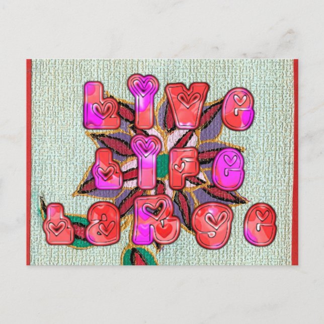 Postal Colorida Experiencia Vida Arte de diseño de patron (Anverso)