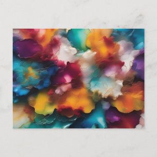 Postal Colorida explosión de tinta de alcohol
