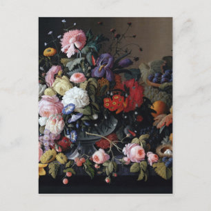 Postal Colorida Flor Vintage Vase Art Pintura Clásica