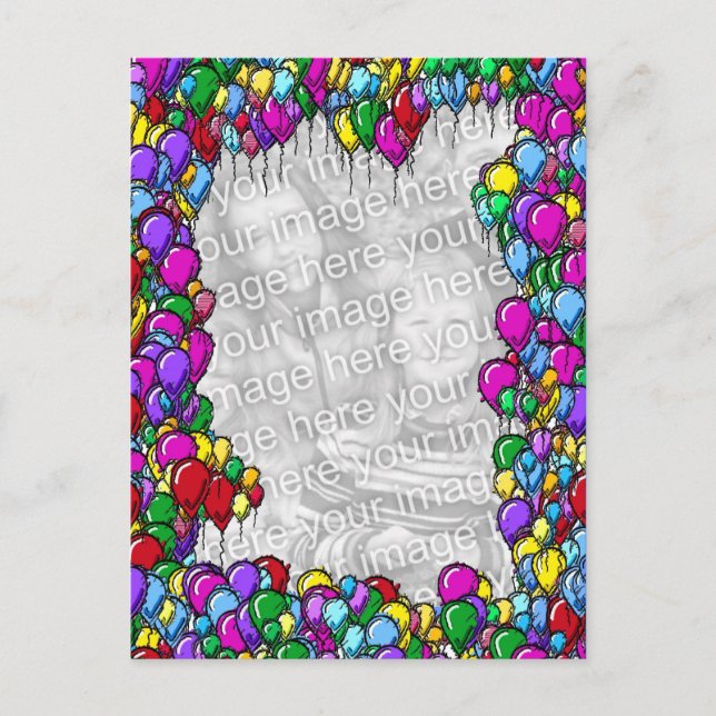 Postal Colorida foto de globos (Anverso)