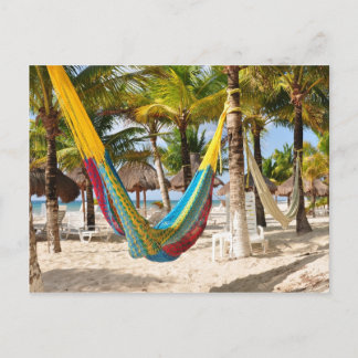 Postal Colorida Hamaca Maya Cozumel Mexico Postcard