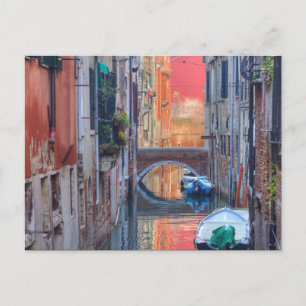 Postal Colorida Impresión De La Italia De Venecia