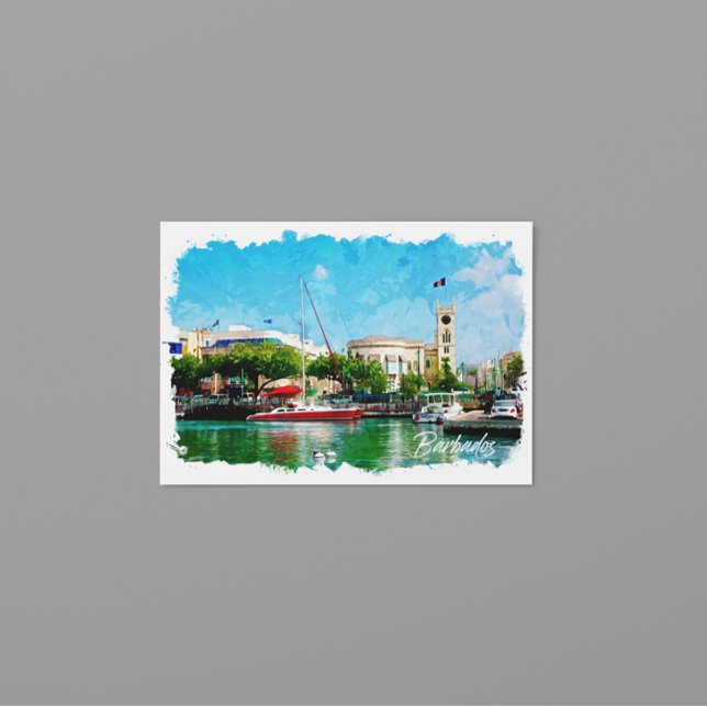 Postal Colorida Isla Caribe de Barbados (barbados caribbean island vintage travel postcard)