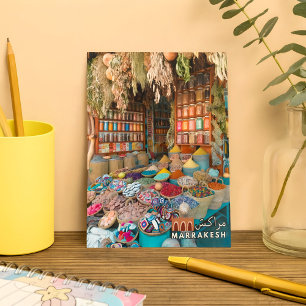 Postal Colorida Marrakech Medina Spices Shop