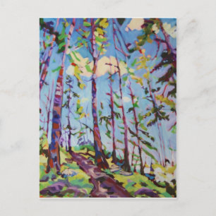 Postal Colorida pintura forestal