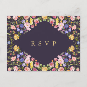 Postal Colorida primavera Wildflower Meadow Garden RSVP