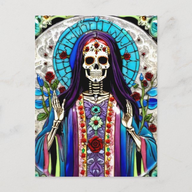 Postal Colorida Santa Muerte  (Anverso)