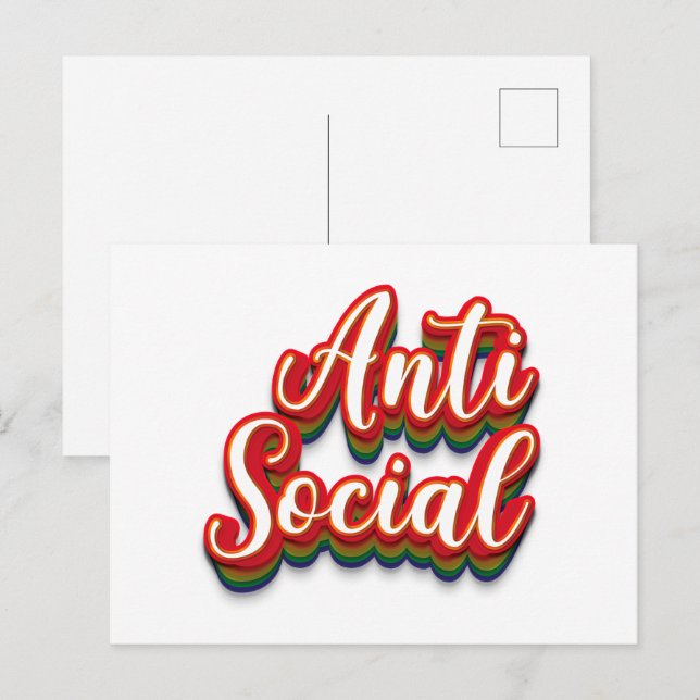 Postal Coloridamente anti-social (Anverso / Reverso)