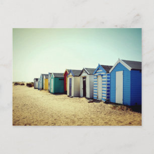 Postal Coloridas Cabañas De Playa Al Sol