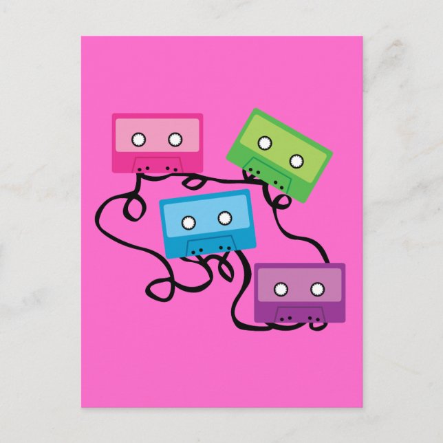 Postal Coloridas cintas de cassette (Anverso)