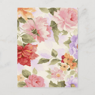 Postal Coloridas flores de peonía acuáticas