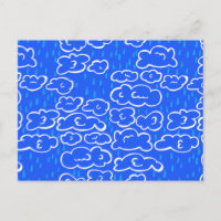 Coloridas Nubes Lluvia Patrón Azul