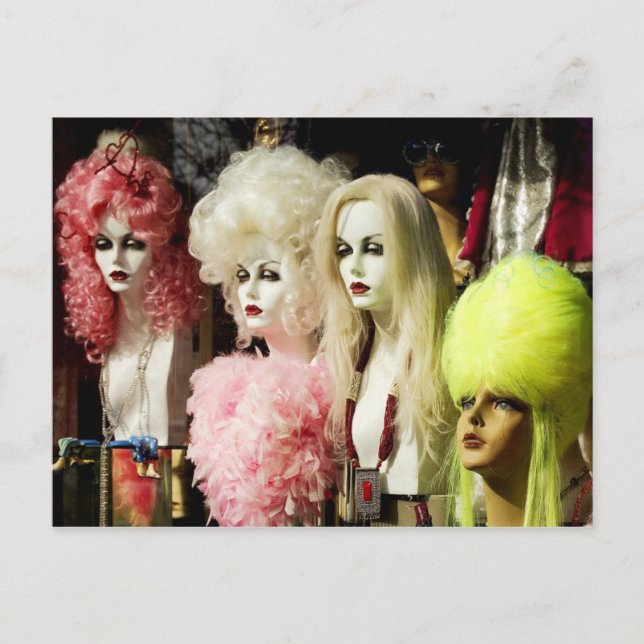 Postal Coloridas pelucas (Anverso)