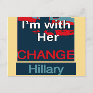 Postal Colorido 2016 Estoy con su voto por Hillary USA S