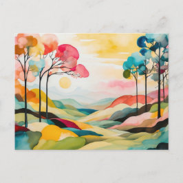 Postal Colorido Abstract Spring Watercolor