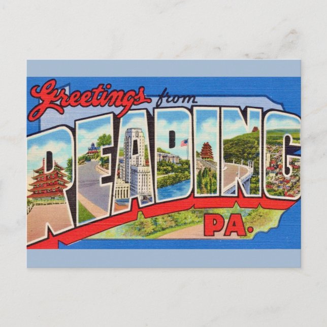 Postal Colorido Antiguo Leyendo PA (Anverso)