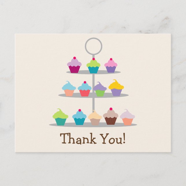 Postal Colorido Árbol De Tortas Gracias (Anverso)