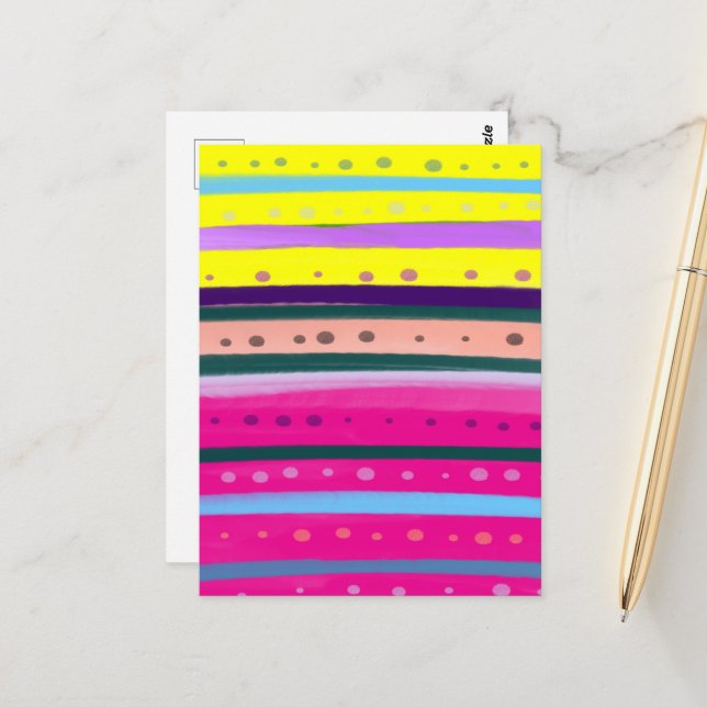 Postal colorido arte abstracto de Bohemia (Anverso/Reverso In Situ)