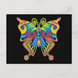 POSTAL COLORIDO ARTE DE MARIPOSAS