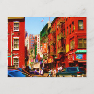 Postal Colorido bloque chino NYC