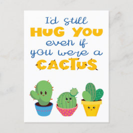 Postal Colorido Cactus abraza a la diversión moderna Vale