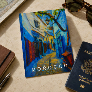Postal Colorido Chefchaouen azul Marruecos Medina