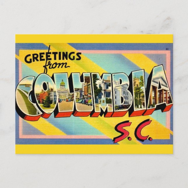 Postal Colorido Columbia SC Greeting (Anverso)