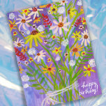 Postal Colorido Daisy Bouquet Feliz cumpleaños<br><div class="desc">Personalizar esta tarjeta con tu propio texto en la parte posterior! ¡Revisa mi tienda para más!</div>
