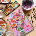 Postal Colorido Daisy Bouquet Feliz cumpleaños<br><div class="desc">Personalizar esta tarjeta con un nombre especial y tu propio texto en la parte posterior! ¡Revisa mi tienda para más!</div>
