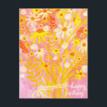 Postal Colorido Daisy Bouquet Otoño Colorful Birthday<br><div class="desc">Personalizar esta tarjeta con tu propio texto en la parte posterior! ¡Revisa mi tienda para más!</div>