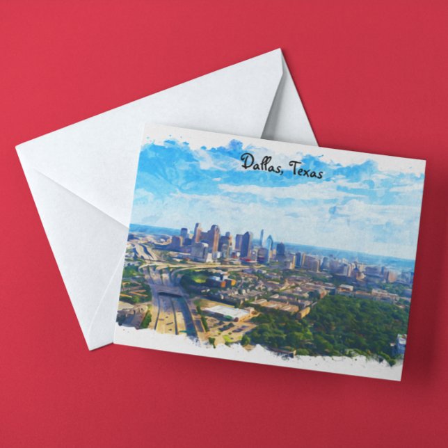 Postal Colorido Dallas Texas Panorama City View (dallas texas america travel postcard)