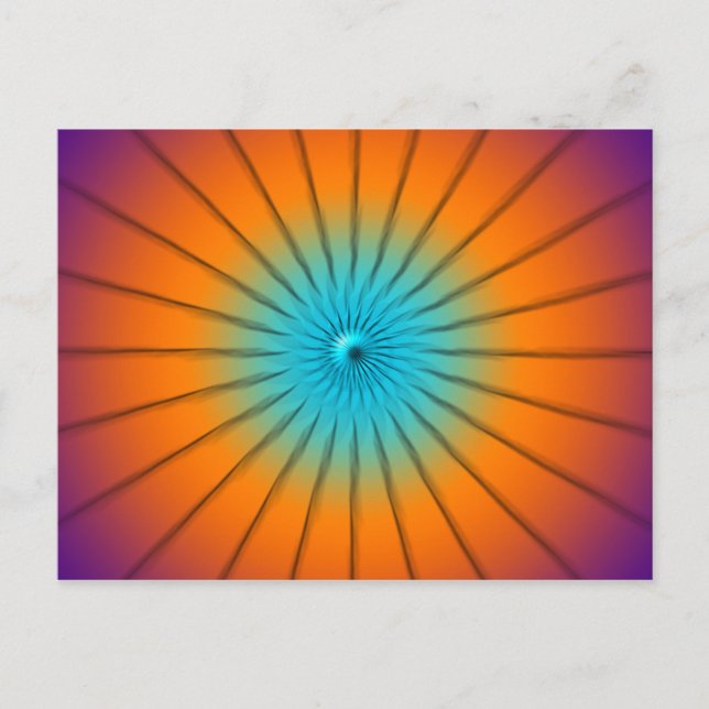 Postal Colorido desenfoque radial abstracto (Anverso)